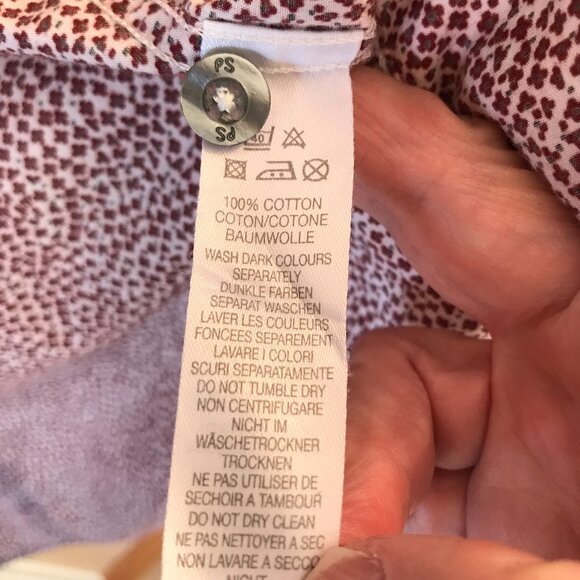 Paul Smith Vintage Shirt: Tiny Print Short Sleeve Button-Down, Magenta Cream L - Picture 5 of 10